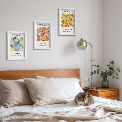 Bilderwand Fruchtposter mit Zitronen, Orangen und Erdbeeren