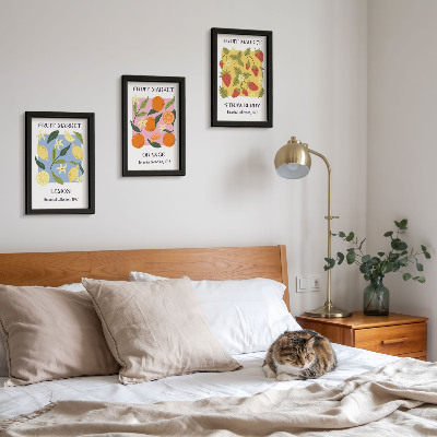 Bilderwand Fruchtposter mit Zitronen, Orangen und Erdbeeren