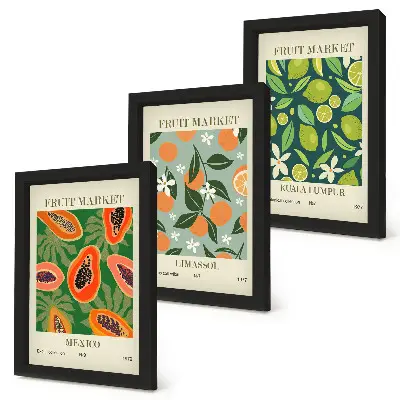 Fotowand mit Vintage-Fruchtmustern