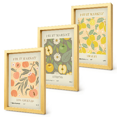 Bilderwand Fruchtpostermuster im Retro-Stil