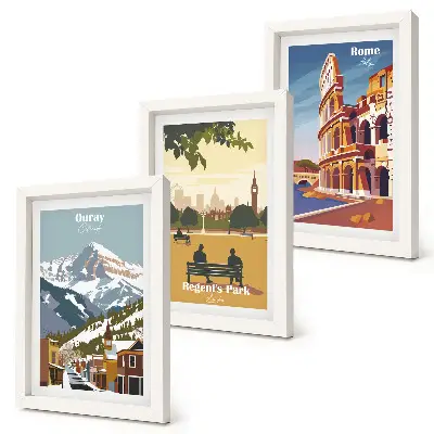 Bilderwand mit Motiven aus dem Ouray Park in London und dem Kolosseum in Rom