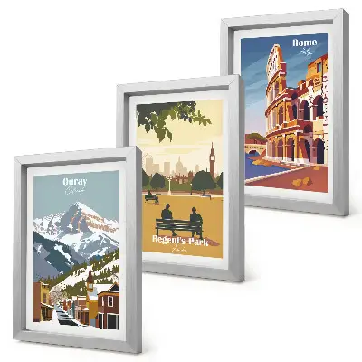 Bilderwand mit Motiven aus dem Ouray Park in London und dem Kolosseum in Rom