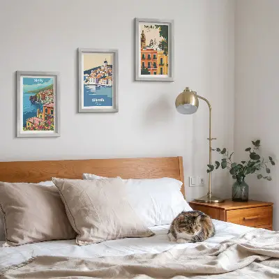 Fotowand mit Landschaften europäischer Städte und farbenfrohen Gebäuden