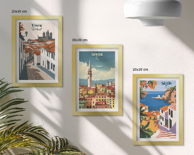 Fotowand Retro-Illustrationen berühmter Städte aus aller Welt