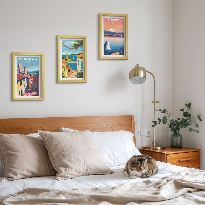Bilderwand Italienische Städte und nostalgische Küstenlandschaften