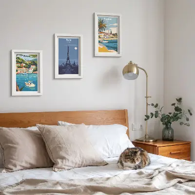 Fotowand mit Ansichten von Küstenstädten und ihrer Architektur