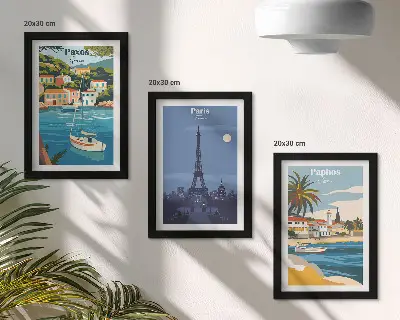 Fotowand mit Ansichten von Küstenstädten und ihrer Architektur