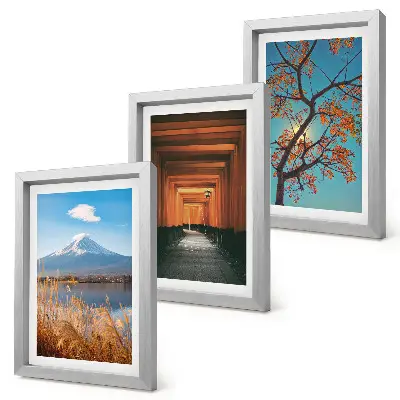 Bilderwand mit japanischen Landschaften, Natur und Architektur aus Asien