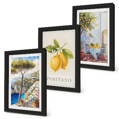 Fotowand Blick auf Positano mit Zitronenbäumen in der Sonne