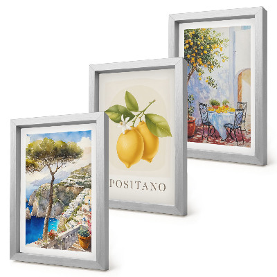 Fotowand Blick auf Positano mit Zitronenbäumen in der Sonne