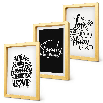 Bilderset mit rahmen Familie, Liebe, Wärme, Zuhause, inspirierende Zitate