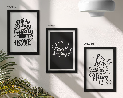 Bilderset mit rahmen Familie, Liebe, Wärme, Zuhause, inspirierende Zitate