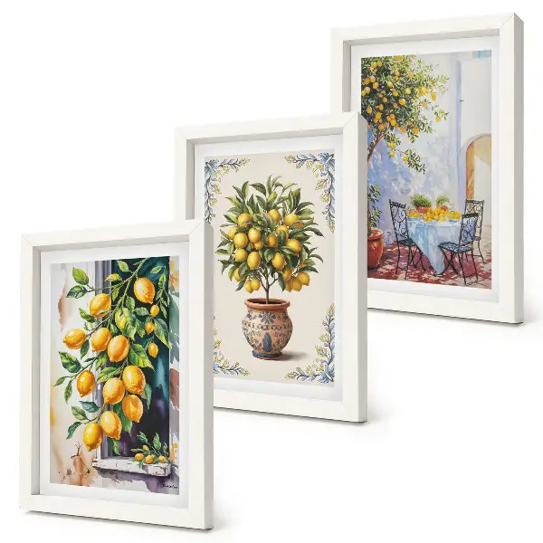 Bilderwand mit Motiv Zitronenbäume und Früchte in sonniger Lage