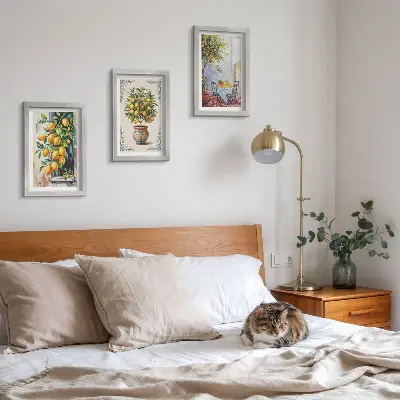 Bilderwand mit Motiv Zitronenbäume und Früchte in sonniger Lage