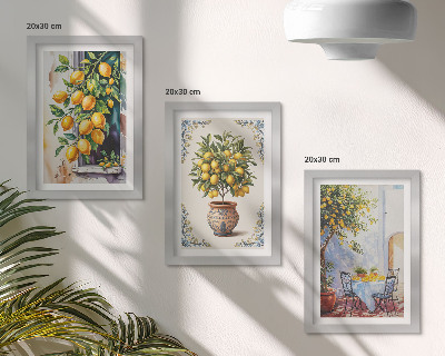 Bilderwand Zitronenbäume und Früchte in sonniger Lage