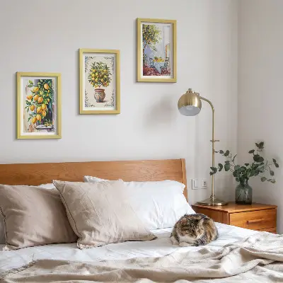 Bilderwand mit Motiv Zitronenbäume und Früchte in sonniger Lage