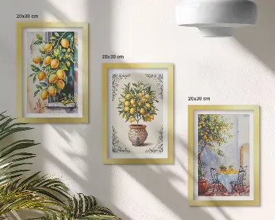 Bilderwand mit Motiv Zitronenbäume und Früchte in sonniger Lage