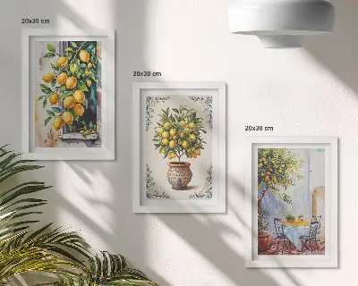 Bilderwand mit Motiv Zitronenbäume und Früchte in sonniger Lage