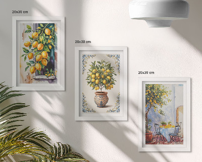 Bilderwand Zitronenbäume und Früchte in sonniger Lage