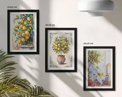 Bilderwand mit Motiv Zitronenbäume und Früchte in sonniger Lage