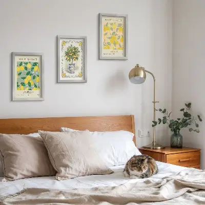 Italienische Poster mit Zitrusbäumen und Früchten als gerahmtes Bilderset