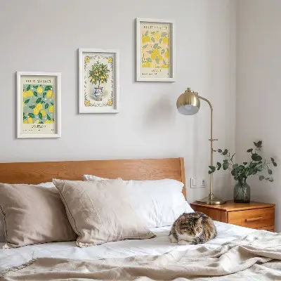Italienische Poster mit Zitrusbäumen und Früchten als gerahmtes Bilderset