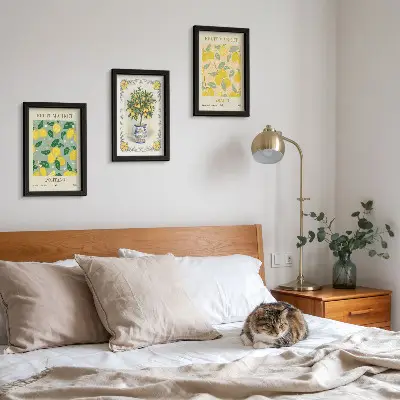 Italienische Poster mit Zitrusbäumen und Früchten als gerahmtes Bilderset