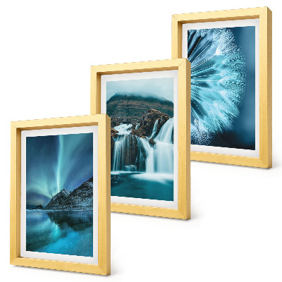 Bilderwand Winterlandschaften mit Wasserfällen und Nordlichtern