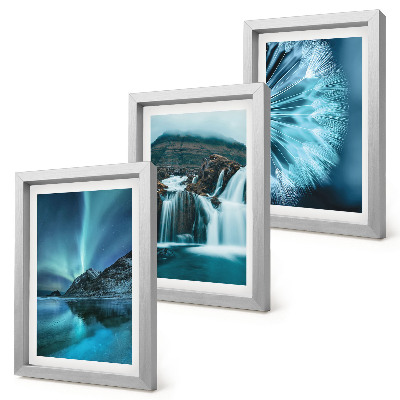 Bilderwand Winterlandschaften mit Wasserfällen und Nordlichtern