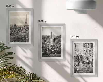 Fotowand Stadtansichten von Paris und New York sowie eine charmante Treppe