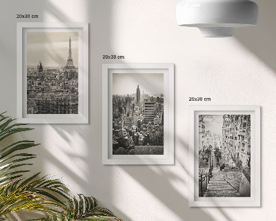 Fotowand Stadtansichten von Paris und New York sowie eine charmante Treppe