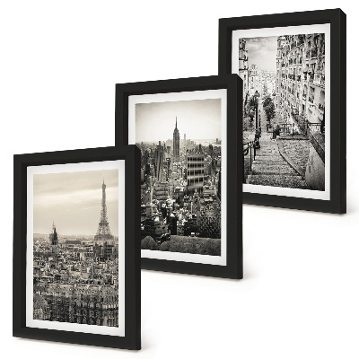 Fotowand Stadtansichten von Paris und New York sowie eine charmante Treppe