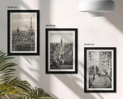 Fotowand Stadtansichten von Paris und New York sowie eine charmante Treppe
