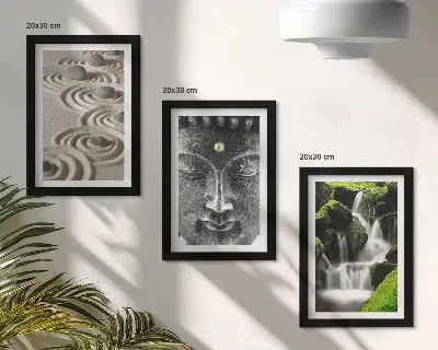 Fotowand mit Buddha und Wasserfall in der Natur