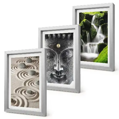Fotowand mit Buddha und Wasserfall in der Natur