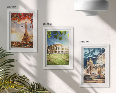 Bilderwand Denkmäler Europas in den warmen Farben der Landschaft