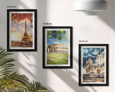 Bilderwand Denkmäler Europas in den warmen Farben der Landschaft