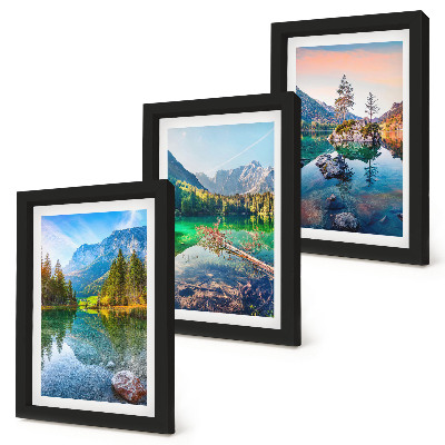 Bilderwand Bergseen mit Wasser und umgebender Naturlandschaft