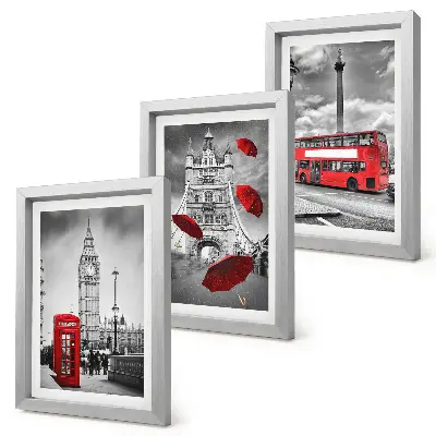 Fotowand Londoner Ansichten mit rotem Regenschirm und Bus