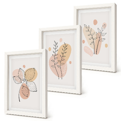 Fotowand Minimalistische Pflanzenzeichnungen in Pastellfarben
