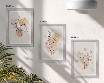 Fotowand Minimalistische Pflanzenzeichnungen in Pastellfarben