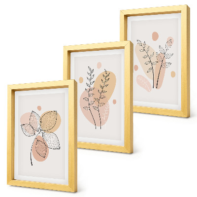 Fotowand Minimalistische Pflanzenzeichnungen in Pastellfarben