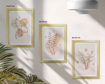 Fotowand Minimalistische Pflanzenzeichnungen in Pastellfarben