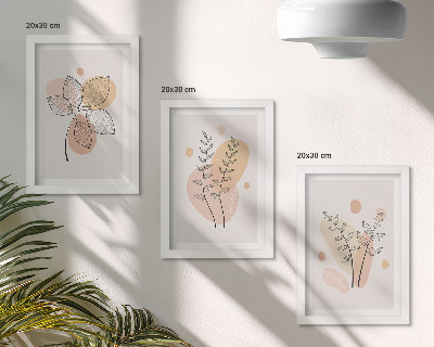 Fotowand Minimalistische Pflanzenzeichnungen in Pastellfarben