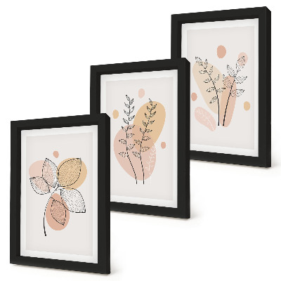 Fotowand Minimalistische Pflanzenzeichnungen in Pastellfarben