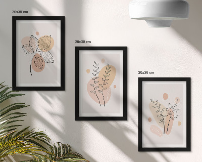Fotowand Minimalistische Pflanzenzeichnungen in Pastellfarben