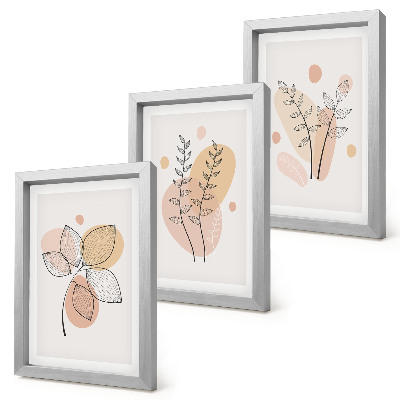 Fotowand Minimalistische Pflanzenzeichnungen in Pastellfarben