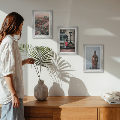 Bilderwand Ansichten von London mit der Brücke und dem Big Ben-Wächter