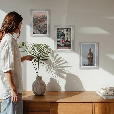 Bilderwand Ansichten von London mit der Tower Bridge und dem Big Ben