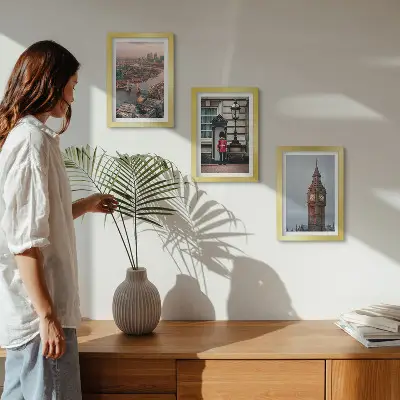 Bilderwand Ansichten von London mit der Tower Bridge und dem Big Ben